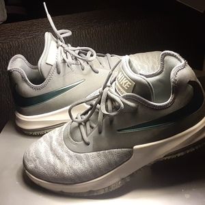 Grey Nike basketball shoes